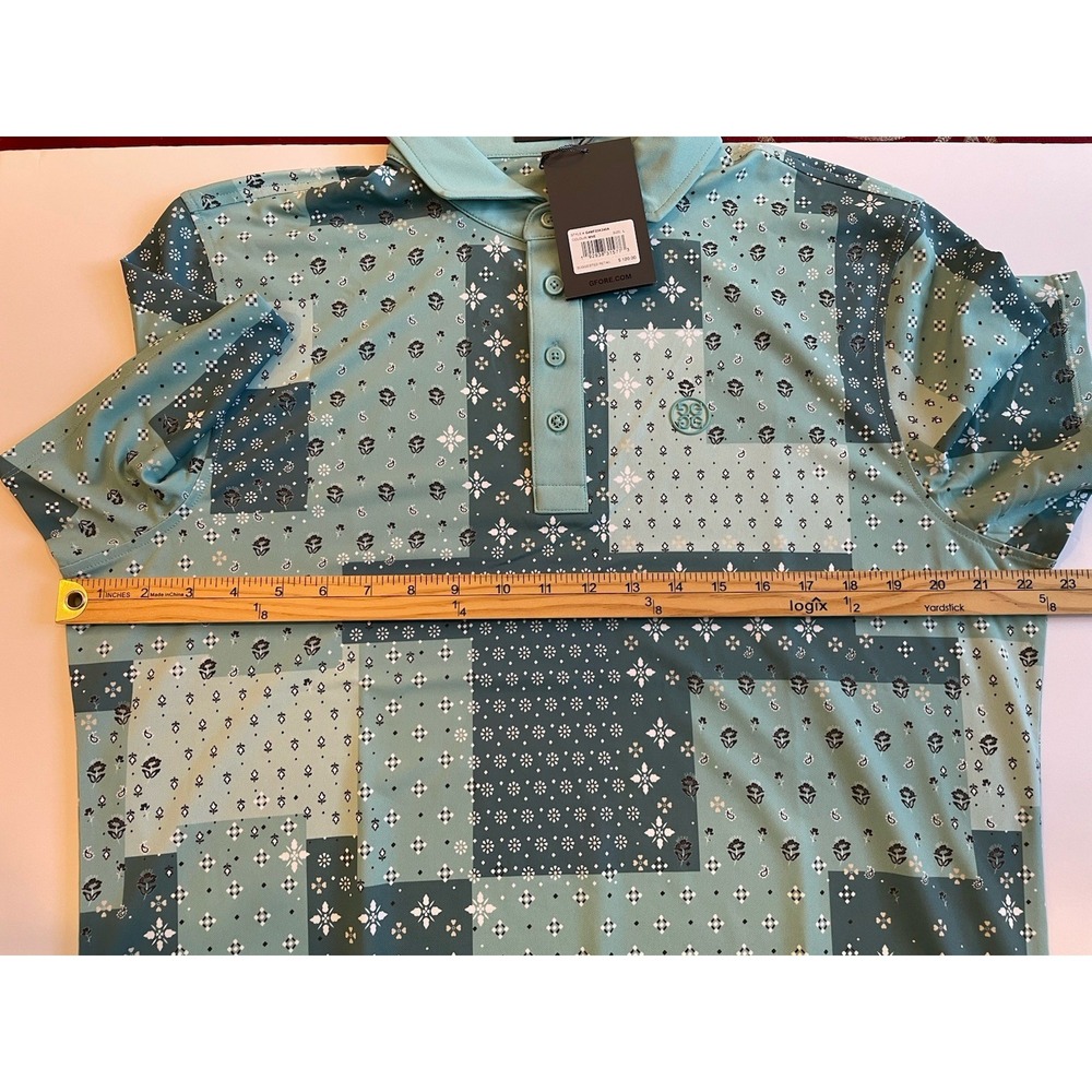 NEW G/FORE Boro Patch Tech Pique Golf Polo Men's Large Floral Short Sleeve - Picture 6 of 7